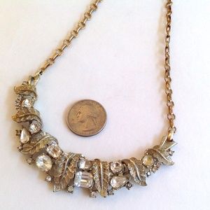 Coro vintage rhinestone studded necklace, choker length